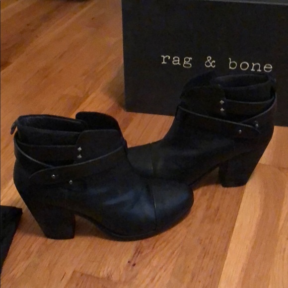Rag & Bone Harrow Booties in Black Leather - Picture 4 of 8